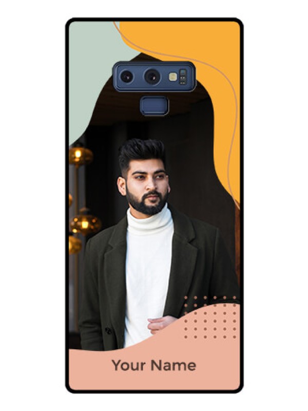 Custom Galaxy Note 9 Personalized Glass Phone Case - Tri-coloured overlay design