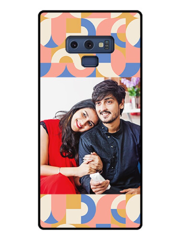 Custom Galaxy Note 9 Photo Printing on Glass Case - Semi-circle Maze Pattern Design