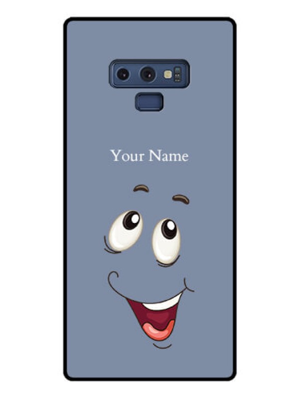 Custom Galaxy Note 9 Photo Printing on Glass Case - Laughing Cartoon Face Design