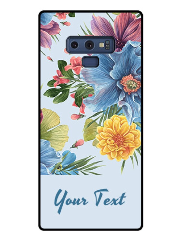 Custom Galaxy Note 9 Custom Glass Mobile Case - Stunning Watercolored Flowers Painting Design