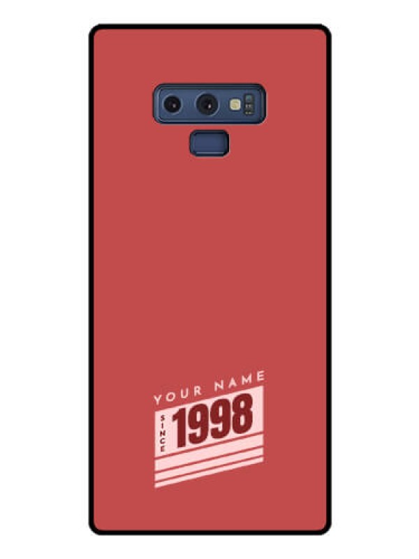 Custom Galaxy Note 9 Custom Glass Phone Case - Red custom year of birth Design