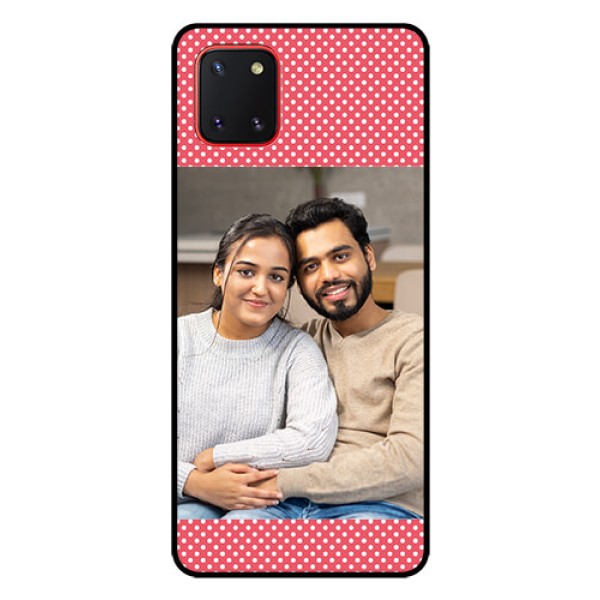 Galaxy Note10 Lite Custom Glass Phone Case - White Dotted Design