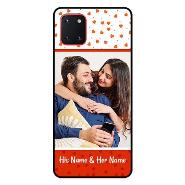 Galaxy Note10 Lite Custom Glass Phone Case - Orange Love Symbol Design