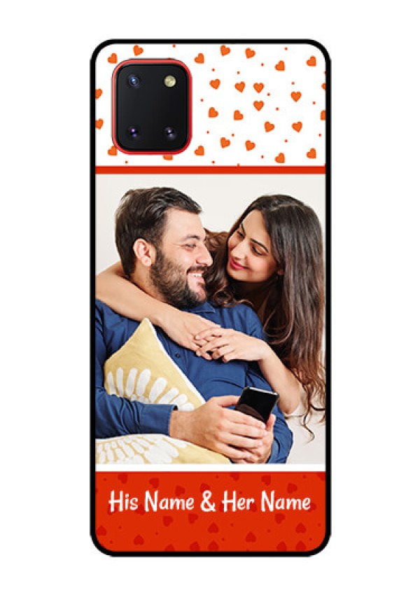 Galaxy Note10 Lite Custom Glass Phone Case - Orange Love Symbol Design