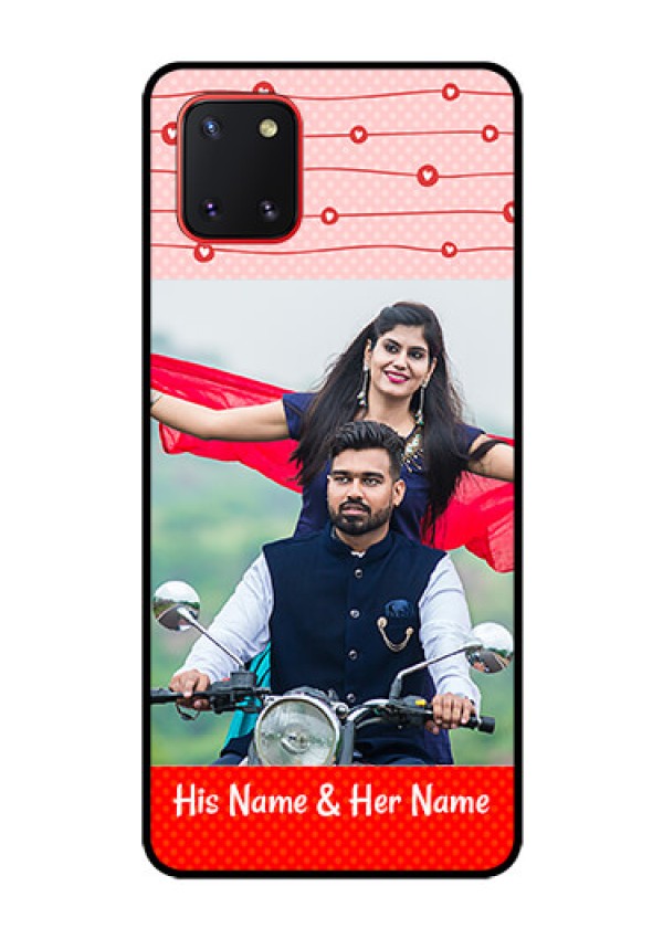 Galaxy Note10 Lite Personalized Glass Phone Case - Red Pattern Case Design