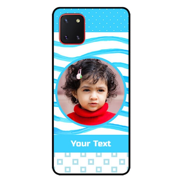 Galaxy Note10 Lite Custom Glass Phone Case - Simple Blue Case Design