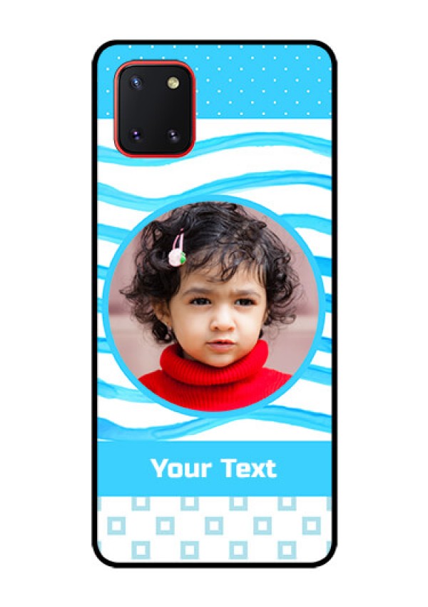 Galaxy Note10 Lite Custom Glass Phone Case - Simple Blue Case Design