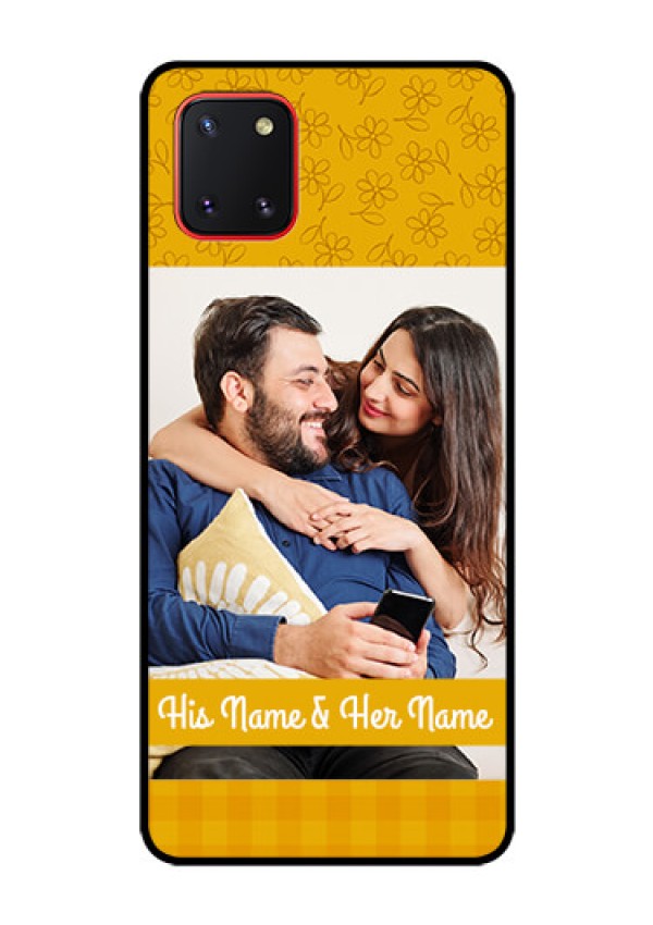 Galaxy Note10 Lite Custom Glass Mobile Case - Yellow Floral Design