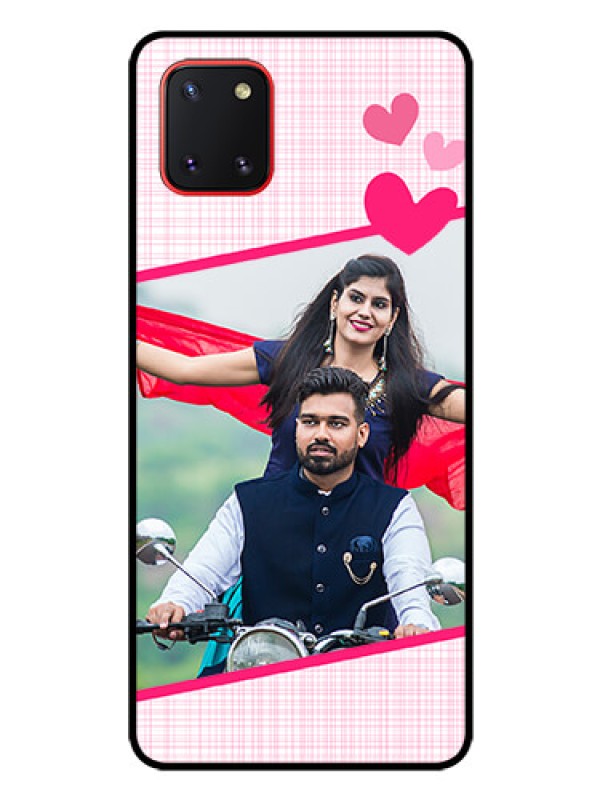 Custom Galaxy Note10 Lite Custom Glass Phone Case - Love Shape Heart Design