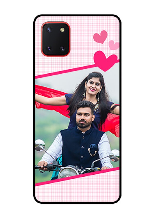 Galaxy Note10 Lite Custom Glass Phone Case - Love Shape Heart Design