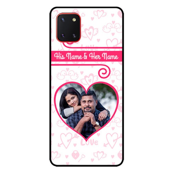Galaxy Note10 Lite Personalized Glass Phone Case - Heart Shape Love Design Galaxy Note10 Lite Personalized Glass Phone Case - Heart Shape Love Design