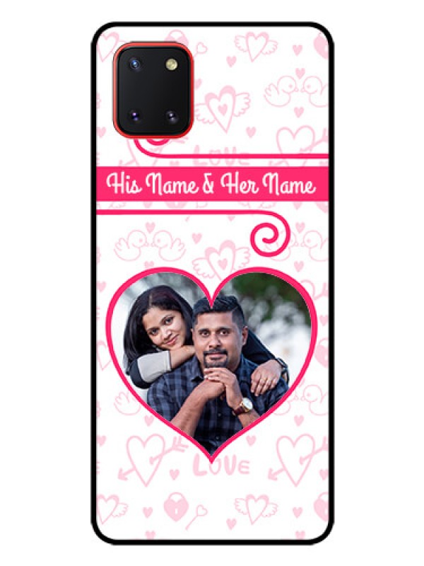Custom Galaxy Note10 Lite Personalized Glass Phone Case - Heart Shape Love Design