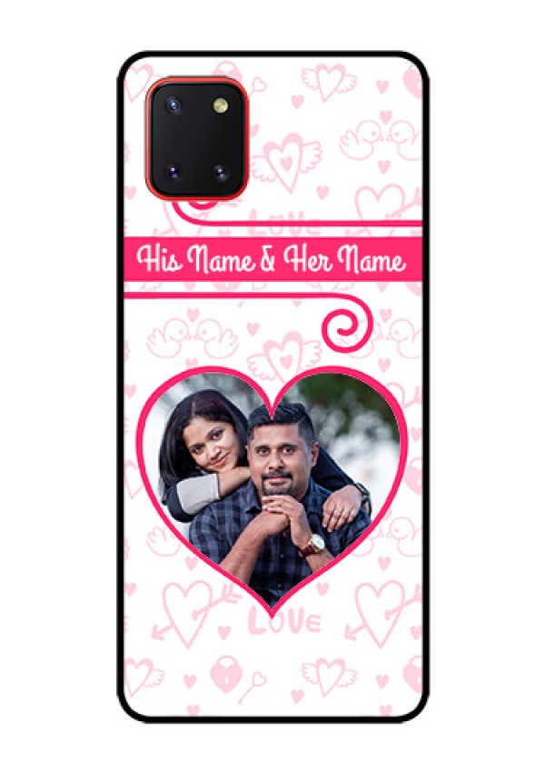 Galaxy Note10 Lite Personalized Glass Phone Case - Heart Shape Love Design