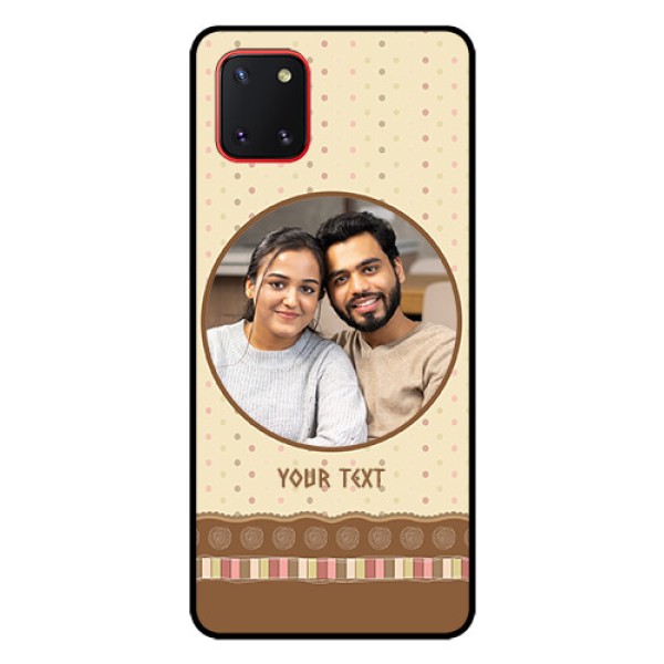 Galaxy Note10 Lite Custom Glass Mobile Case - Brown Dotted Mobile Case Design Galaxy Note10 Lite Custom Glass Mobile Case - Brown Dotted Mobile Case Design