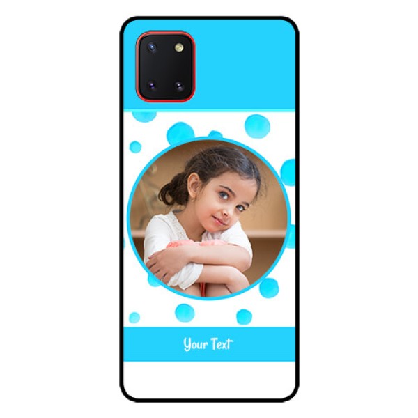Galaxy Note10 Lite Photo Printing on Glass Case - Blue Bubbles Pattern Design Galaxy Note10 Lite Photo Printing on Glass Case - Blue Bubbles Pattern Design