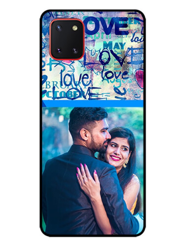 Custom Galaxy Note10 Lite Custom Glass Mobile Case - Colorful Love Design