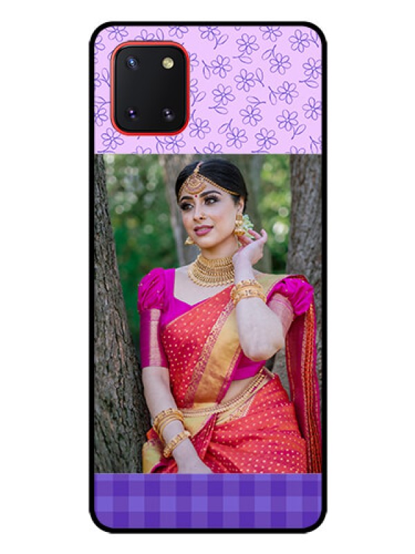 Custom Galaxy Note10 Lite Custom Glass Phone Case - Purple Floral Design