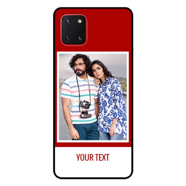Galaxy Note10 Lite Personalized Glass Phone Case - Simple Red Color Design