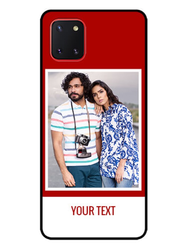 Custom Galaxy Note10 Lite Personalized Glass Phone Case - Simple Red Color Design
