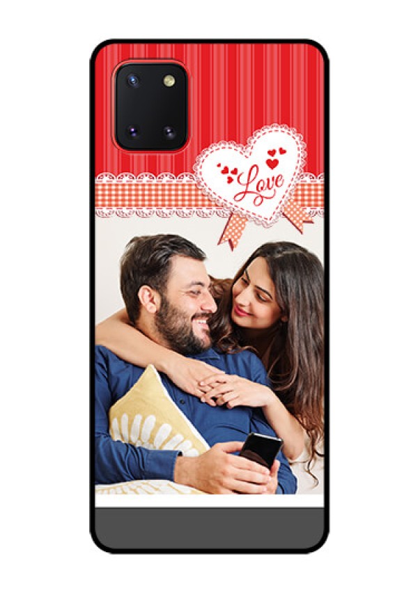 Galaxy Note10 Lite Custom Glass Mobile Case - Red Love Pattern Design