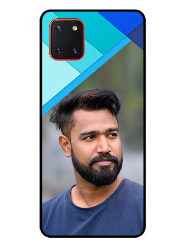 Custom Galaxy Note10 Lite Custom Glass Phone Case - Blue Pattern Design