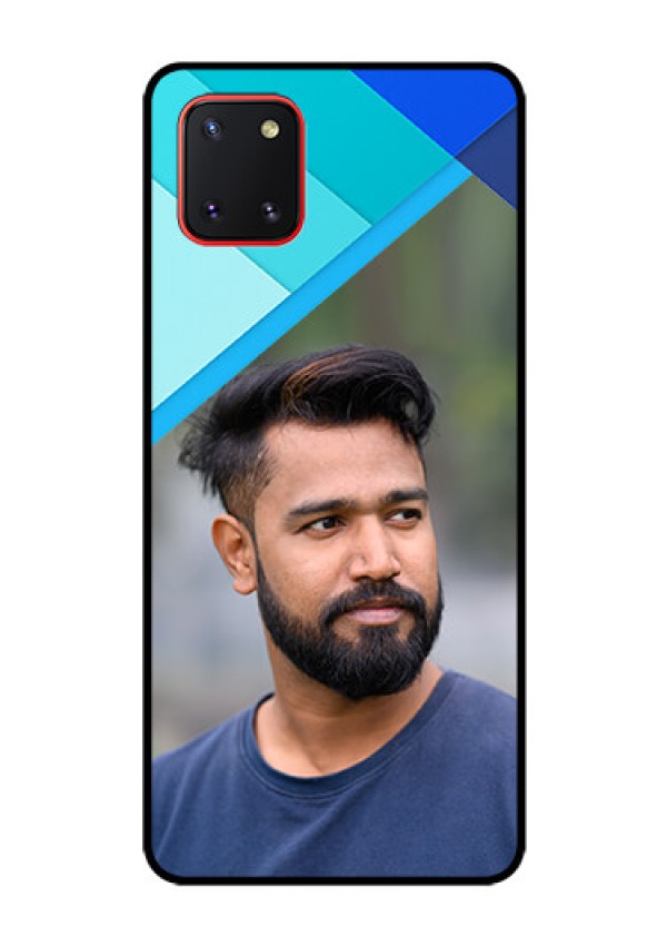 Galaxy Note10 Lite Custom Glass Phone Case - Blue Pattern Design