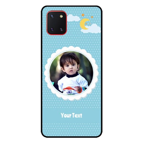 Galaxy Note10 Lite Personalised Glass Phone Case - Violet Pattern Design