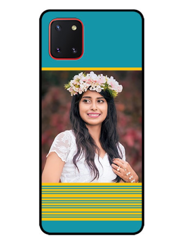 Custom Galaxy Note10 Lite Custom Glass Phone Case - Yellow & Blue Design 
