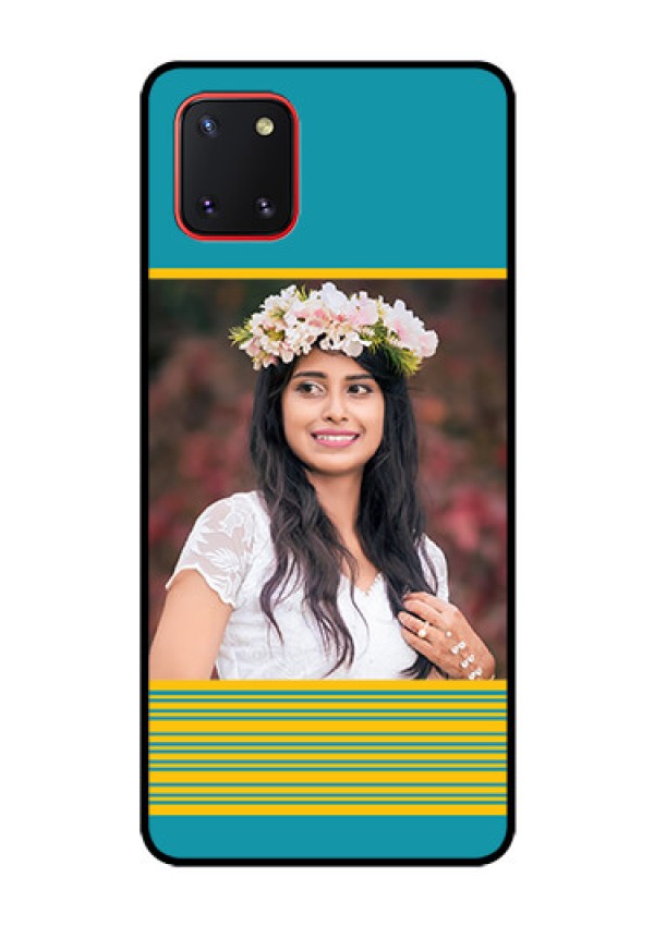 Galaxy Note10 Lite Custom Glass Phone Case - Yellow & Blue Design 
