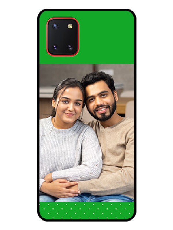 Custom Galaxy Note10 Lite Personalized Glass Phone Case - Green Pattern Design