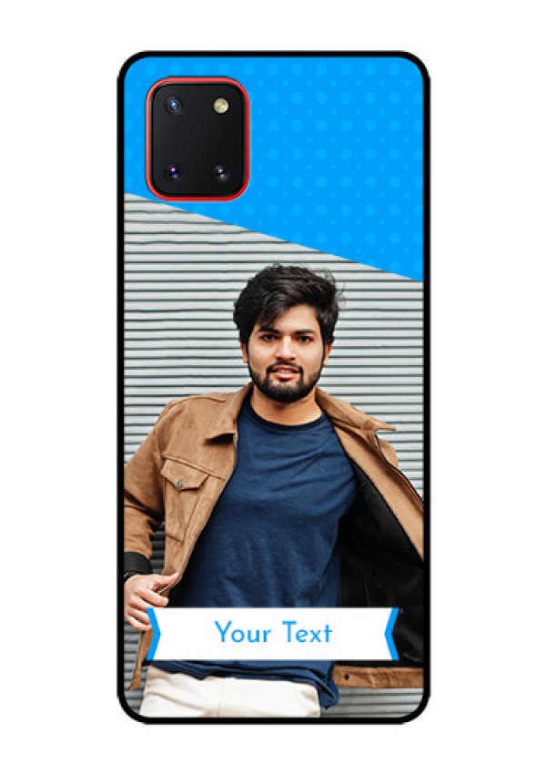 Galaxy Note10 Lite Photo Printing on Glass Case - Simple Blue Color Design