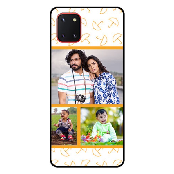 Galaxy Note10 Lite Custom Glass Mobile Case - Yellow Pattern Design