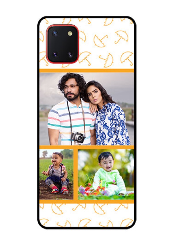 Galaxy Note10 Lite Custom Glass Mobile Case - Yellow Pattern Design