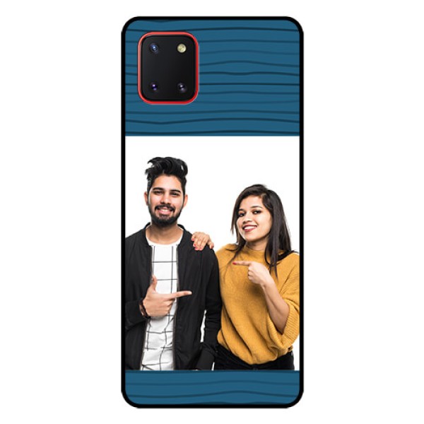 Galaxy Note10 Lite Custom Glass Phone Case - Blue Pattern Cover Design