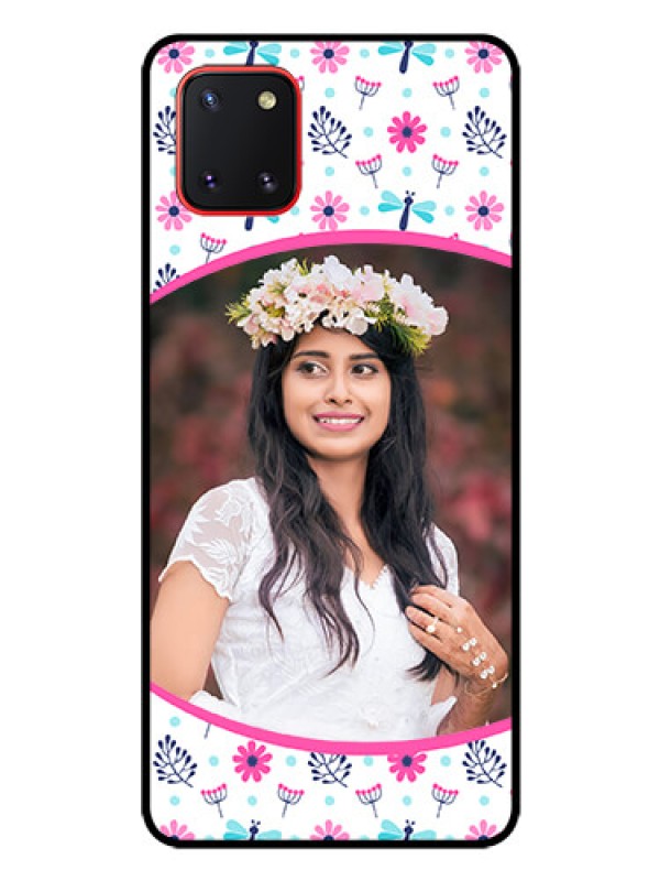 Custom Galaxy Note10 Lite Photo Printing on Glass Case - Colorful Flower Design