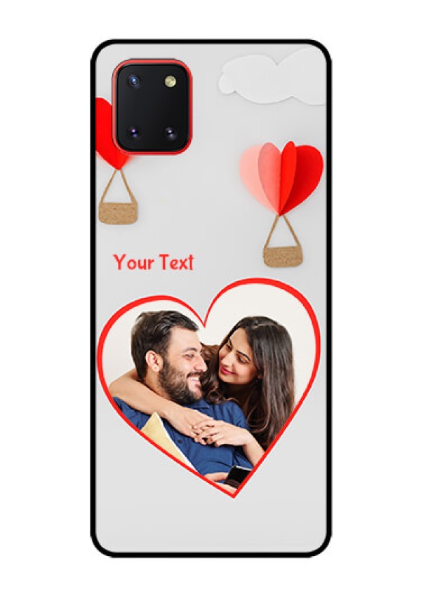 Galaxy Note10 Lite Custom Glass Mobile Case - Parachute Love Design
