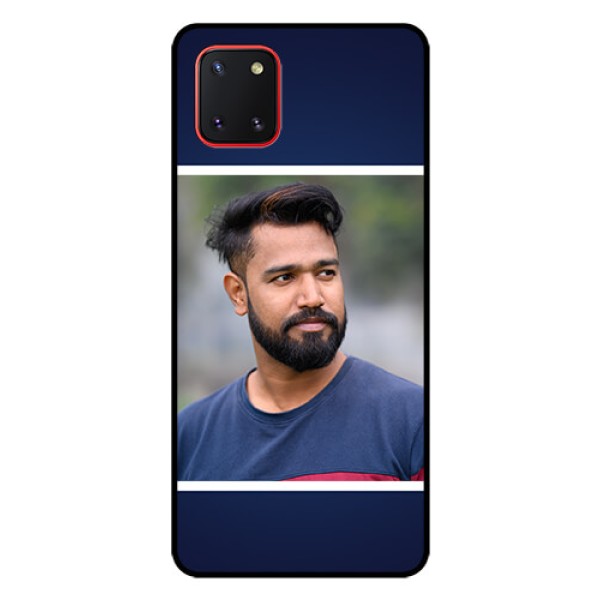 Galaxy Note10 Lite Personalized Glass Phone Case - Simple Royal Blue Design Galaxy Note10 Lite Personalized Glass Phone Case - Simple Royal Blue Design