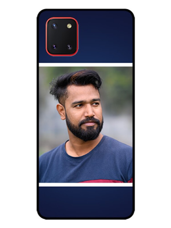 Custom Galaxy Note10 Lite Personalized Glass Phone Case - Simple Royal Blue Design