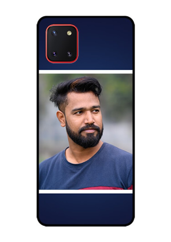 Galaxy Note10 Lite Personalized Glass Phone Case - Simple Royal Blue Design