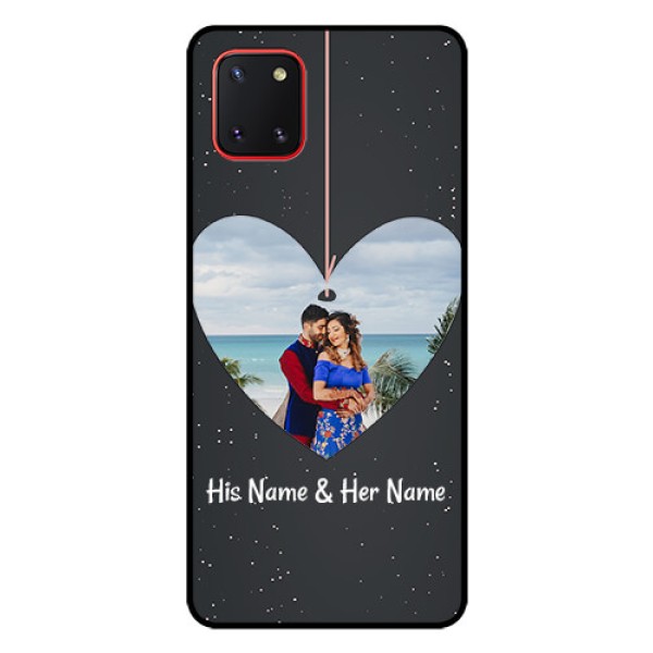 Galaxy Note10 Lite Custom Glass Phone Case - Hanging Heart Design