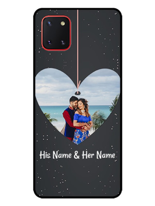Custom Galaxy Note10 Lite Custom Glass Phone Case - Hanging Heart Design