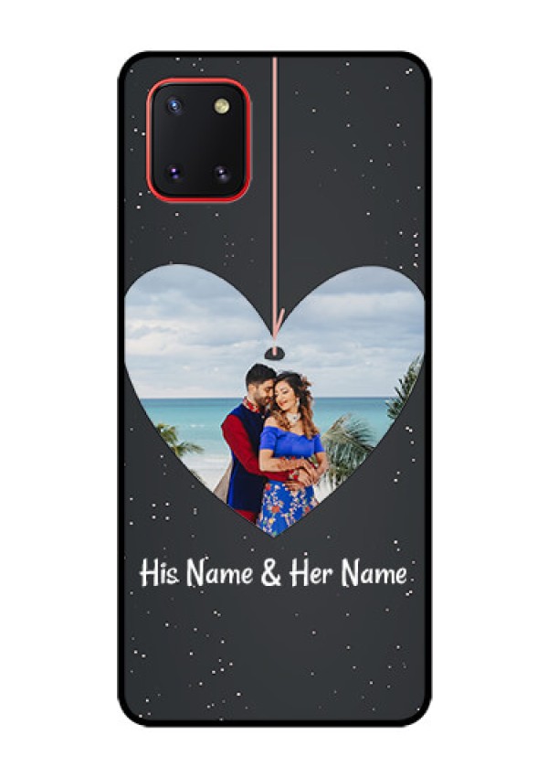 Galaxy Note10 Lite Custom Glass Phone Case - Hanging Heart Design