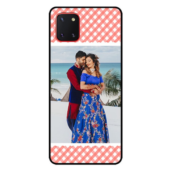 Galaxy Note10 Lite Personalized Glass Phone Case - Pink Pattern Design