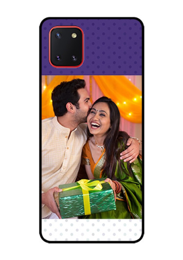 Galaxy Note10 Lite Personalized Glass Phone Case - Violet Pattern Design