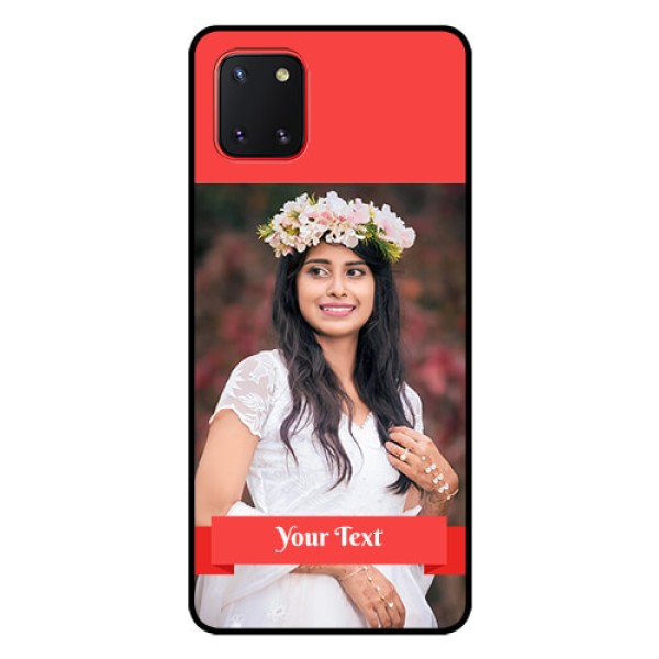 Galaxy Note10 Lite Custom Glass Phone Case - Simple Red Color Design Galaxy Note10 Lite Custom Glass Phone Case - Simple Red Color Design