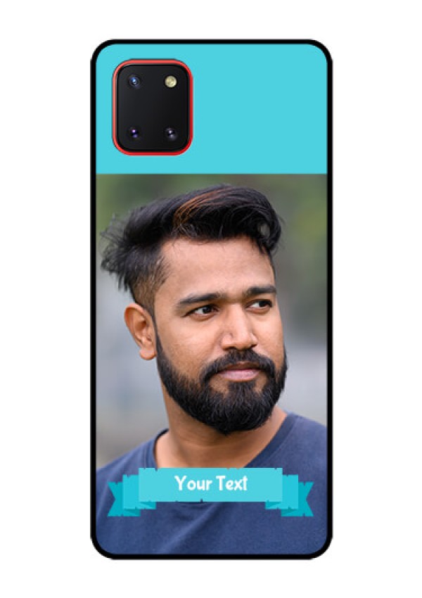 Galaxy Note10 Lite Personalized Glass Phone Case - Simple Blue Color Design