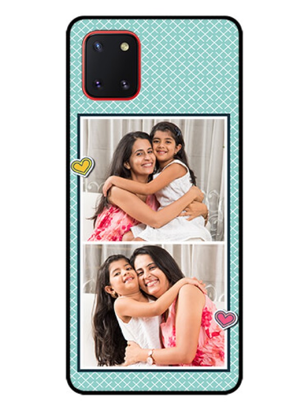 Custom Galaxy Note10 Lite Custom Glass Phone Case - 2 Image Holder with Pattern Design