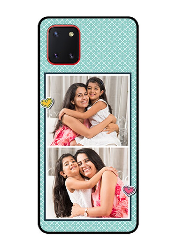Galaxy Note10 Lite Custom Glass Phone Case - 2 Image Holder with Pattern Design