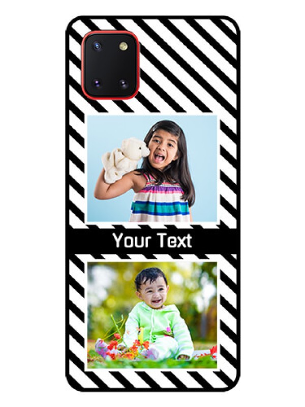 Custom Galaxy Note10 Lite Photo Printing on Glass Case - Black And White Stripes Design