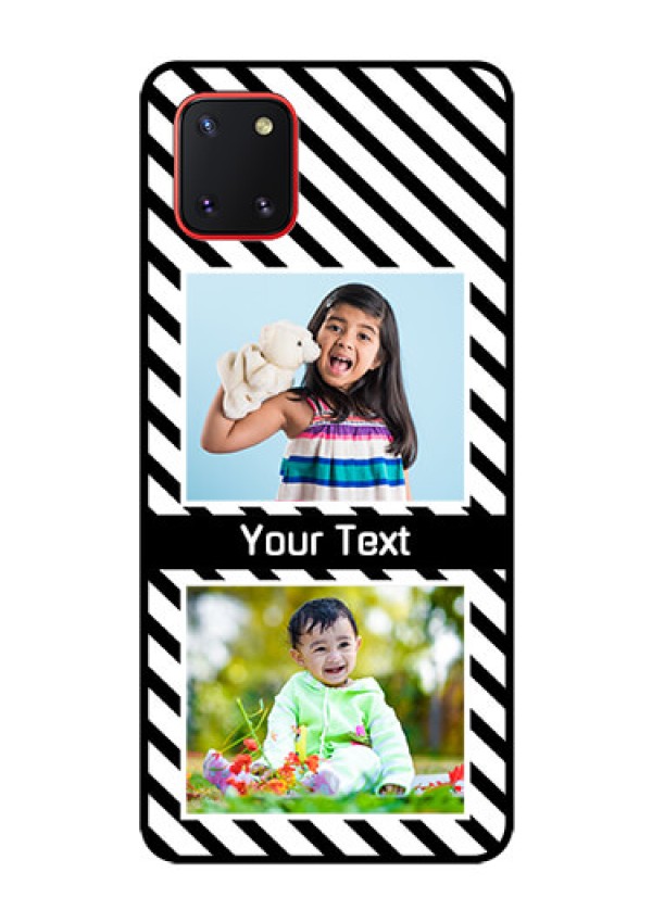 Galaxy Note10 Lite Photo Printing on Glass Case - Black And White Stripes Design